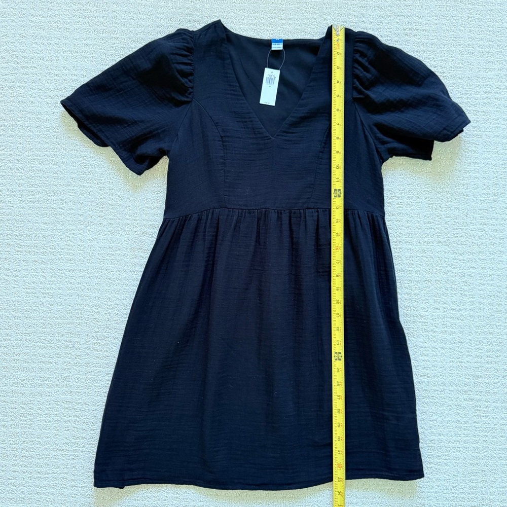 OLD NAVY | Black Gauze Swing Dress Sz XS - Picture 3 of 6